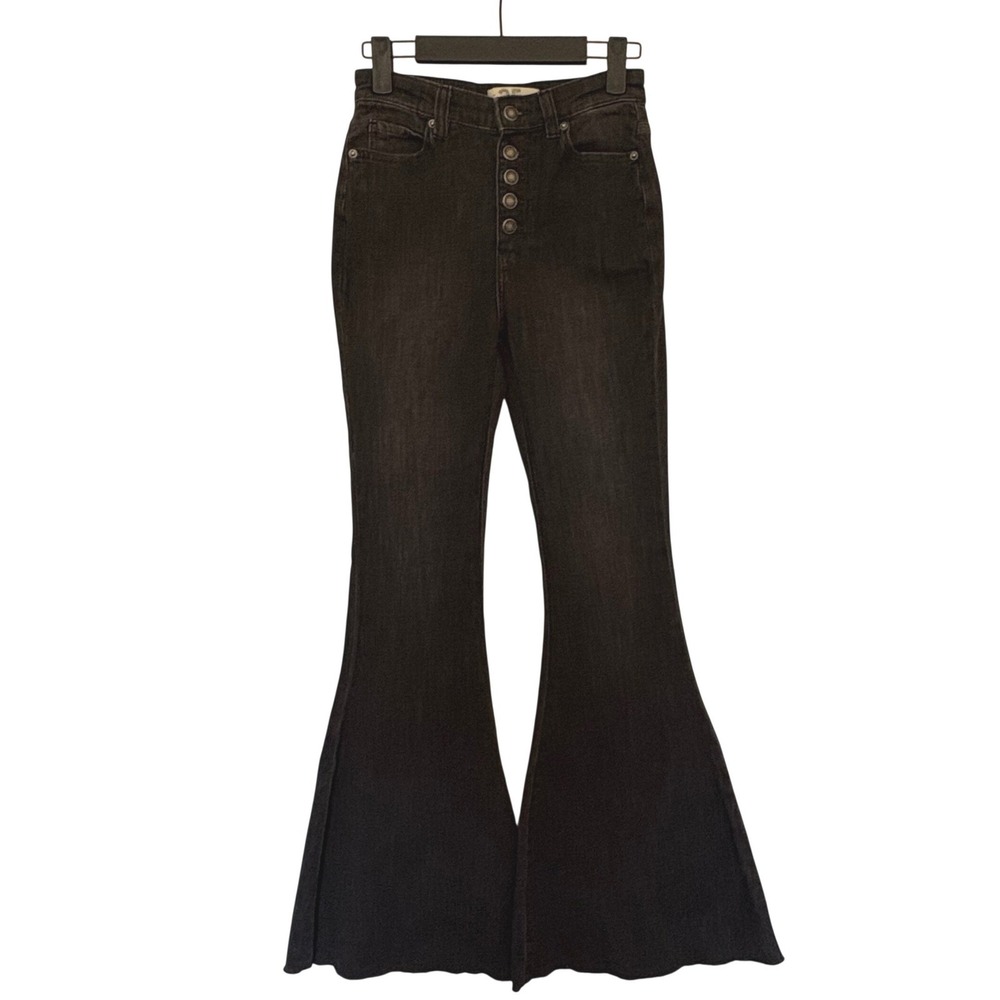 We The Free Irreplaceable Flare Jeans Black 25 Grunge Fairycore Whimsigoth Goth‎